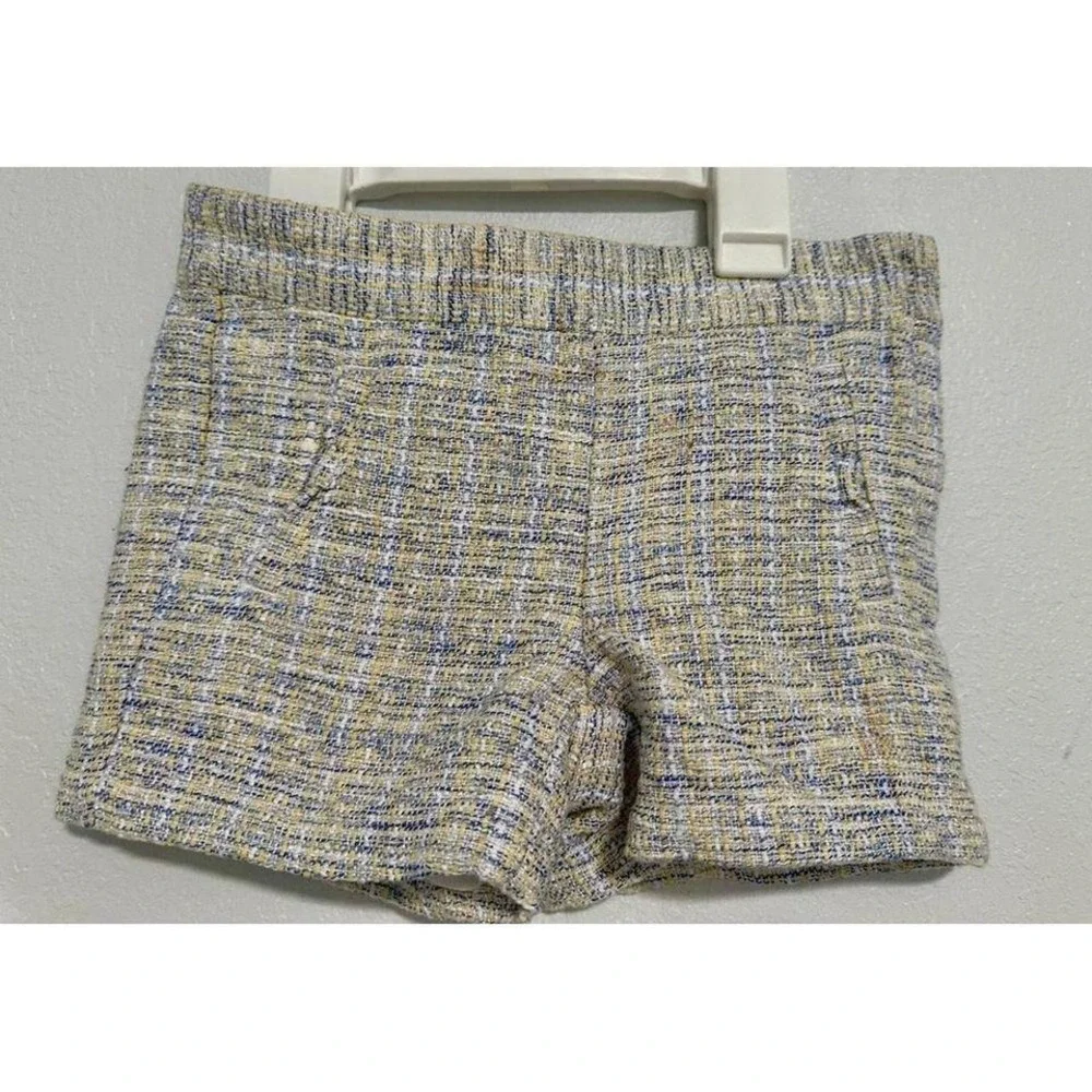 Janie and Jack Tweed Shorts Kids 4 Yellow NWT Textured Dressy‎ Side Zip